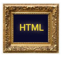 Aranyozott képkeret HTML szöveggel